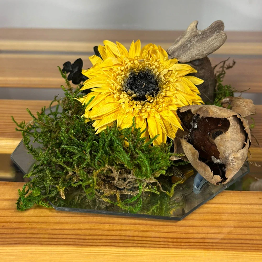 Aranžmán 1 žltá stabilizovaná gerbera