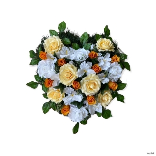 Umelý smútočný veniec srdce 50 cm