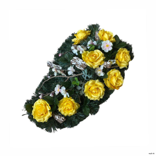Umelý smútočný veniec žltá slza