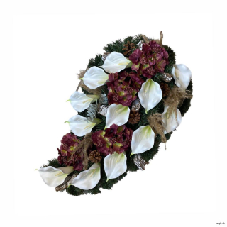 Umelý smútočný veniec Purpur Slza