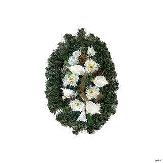 Oválny umelý smútočný veniec II