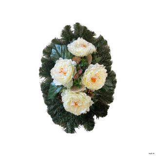 Oválny umelý smútočný veniec III