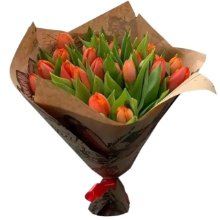 Luxusná kytica oranžových tulipánov 