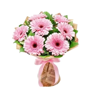 Romatica Kytica ružových gerbier a zelene