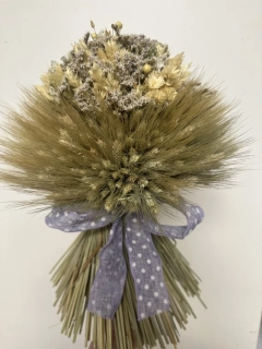 Sušená slamienková kytica - hnedá 